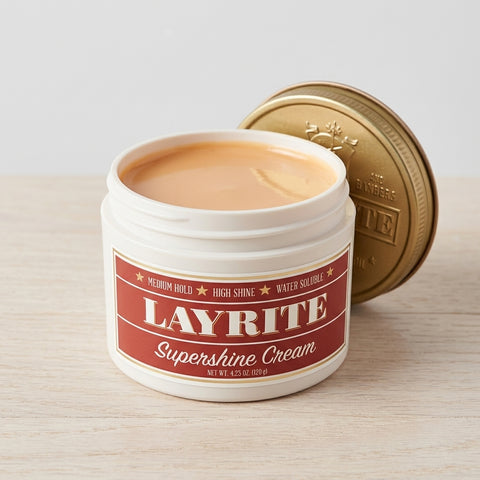 Layrite Supershine Cream - avattu purkki ja sisältö