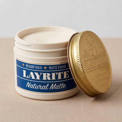 Layrite Natural Matte Cream - avoin purkki ja sisältö