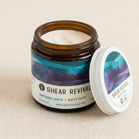 Shear Revival Northern Lights Matte Paste - avattu purkki ja sisältö