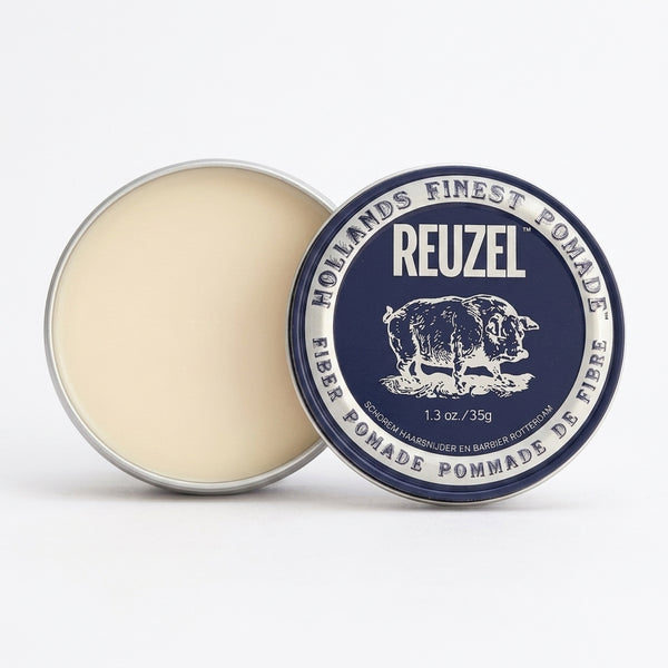 Reuzel Fiber Pomade - avoin purkki ja sisältö