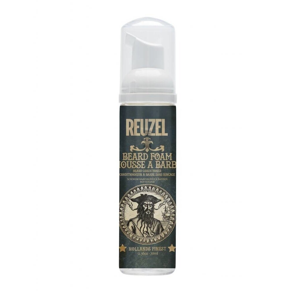 Reuzel Beard Foam, pumppupullo edestä valkoisella taustalla