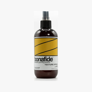 Bona Fide Texture Spray - ruskea suihkepullo keltaisella etiketillä, etukuva
