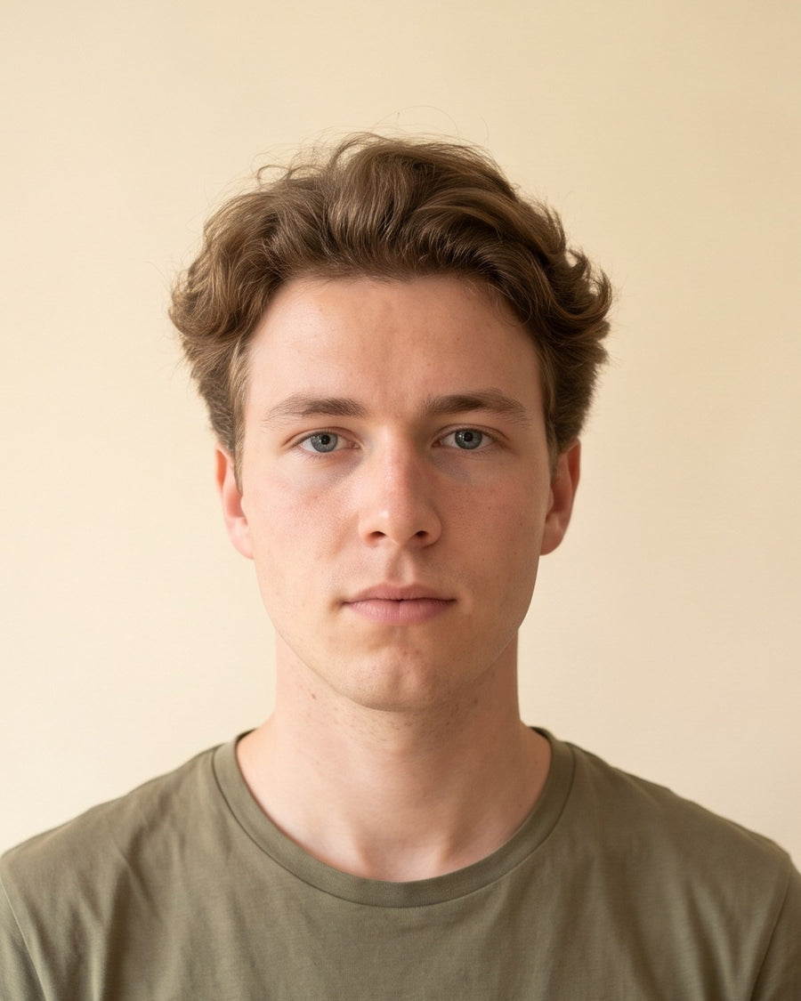 Fluffy hair: edestä