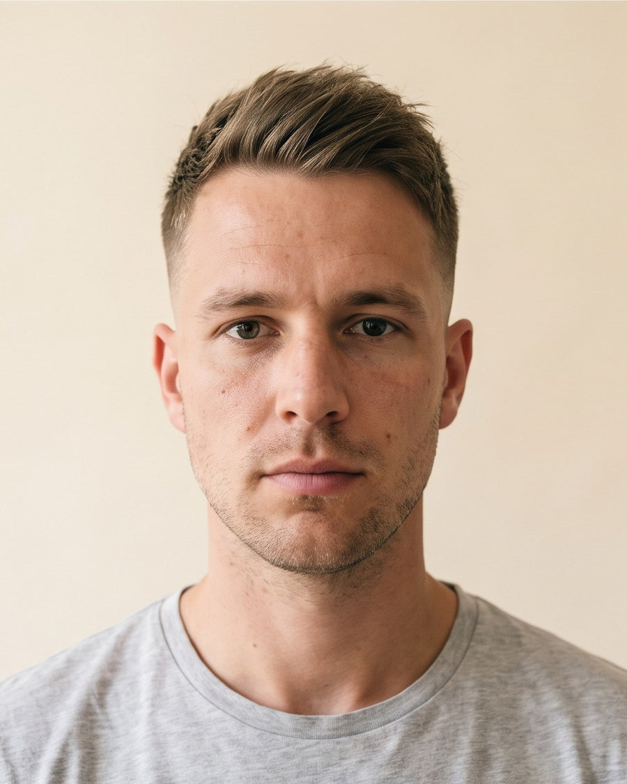 Low fade: edestä