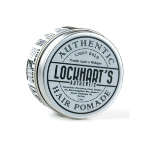 Lockhart's Light Hold Pomade - purkki kyljellään, kansietiketti ja ainesosaluettelo