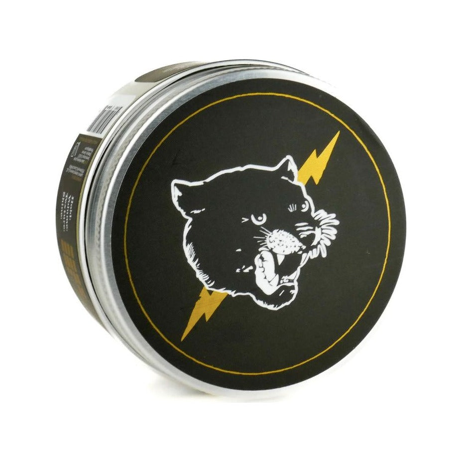 Lockhart's Paradox Sex Machine Pomade - purkki mustalla kannella ja valkoisella pantterikuvituksella