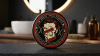 Modern Pirate Heavy Hold Pomade (Red) - staand blik op leisteen voor spiegel