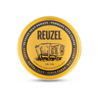 Reuzel x Liquid Death Severed Head Clay Pomade - bovenaanzicht gele deksel 95,8g