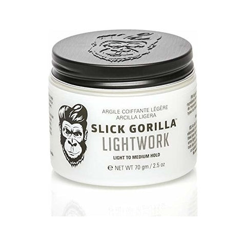 Slick Gorilla Lightwork - gesloten potje met zwart deksel en Light to Medium Hold op etiket