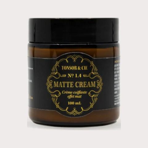 Tonsor & Cie Matte Cream - amberkleurig potje met zwart deksel en goud etiket, 100 mL